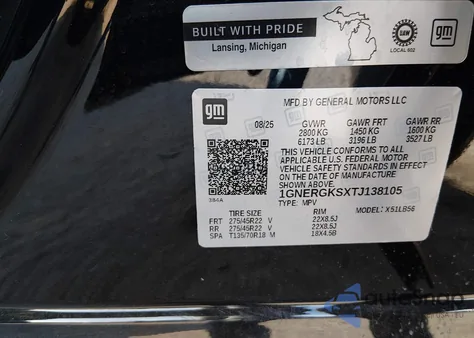 2026 Chevrolet Traverse Fwd Lt from USA, damaged, VIN 1GNERGKSXTJ138105